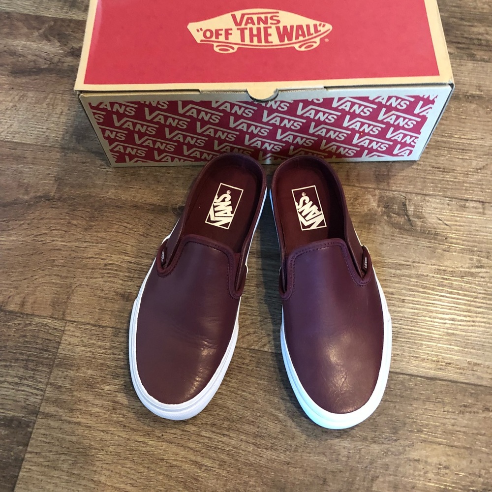 Vans Leather slip ons/mules